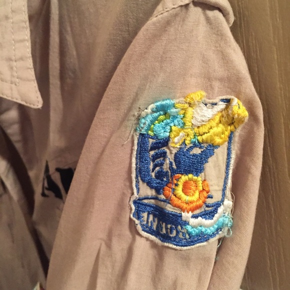 Tan Fashion Army Button Down Shirt - Picture 4 of 6